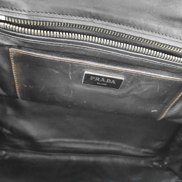 Calfskin Top Handle Bag Brown