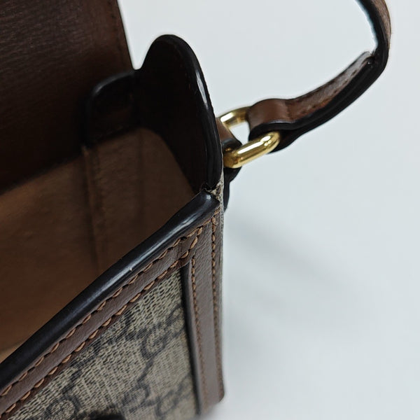 Horsebit 1955 Mini Monogram Coated Canvas Beige