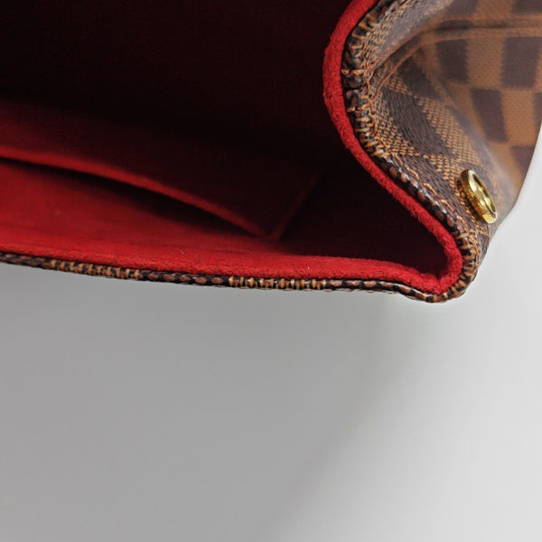 BERGAMO MM Damier Ebene Coated Canvas Brown