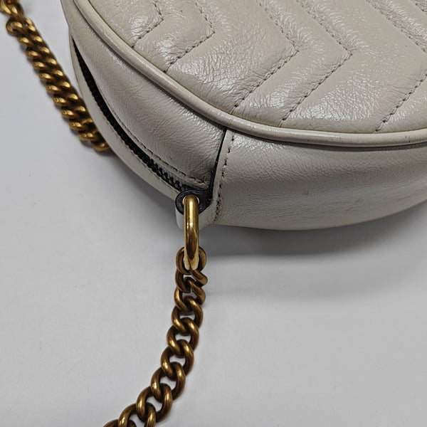 GG Marmont Mini Quilted Calfskin White