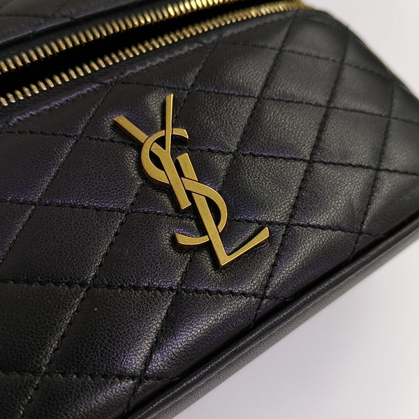 80'S VANITY Mini Quilted Lambskin Black