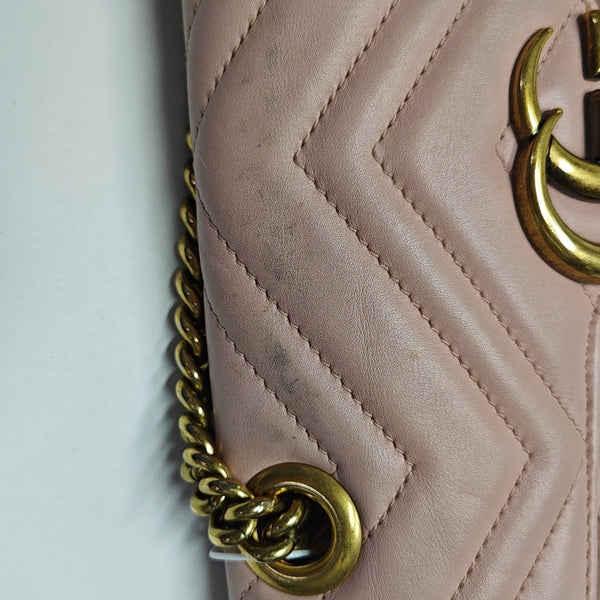 GG Marmont Small Quilted Calfskin Pink