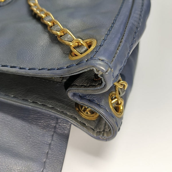 Calfskin Shoulder Bag Blue
