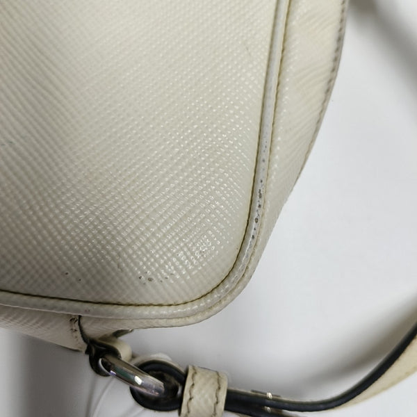 Saffiano Calfskin Shoulder Bag White