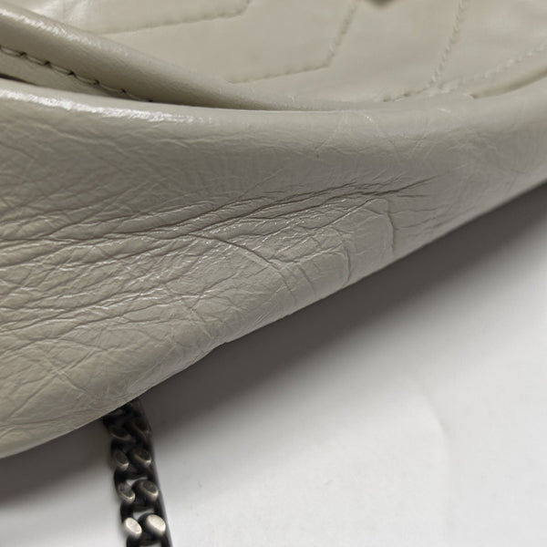 NIKI Small Chevron Calfskin White