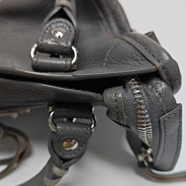 Classic Metallic Edge City Mini Lambskin Gray