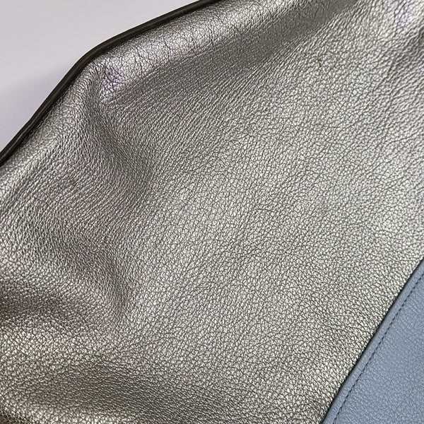Calfskin Top Handle Bag Silver