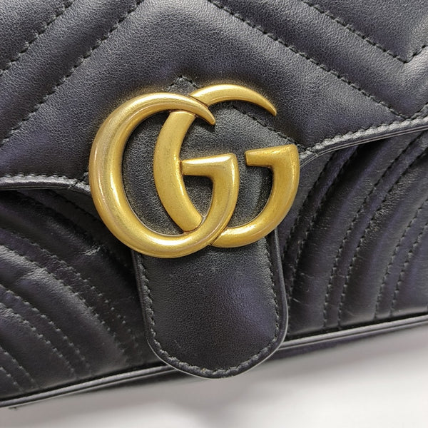 GG Marmont Small Quilted Calfskin Black