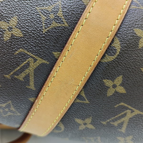 KEEPALL 50 Monogram Coated Canvas Brown