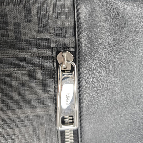 Coated Canvas Shoulder Bag Gray