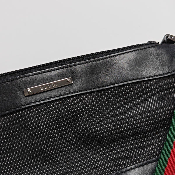 Denim Top Handle Bag Black
