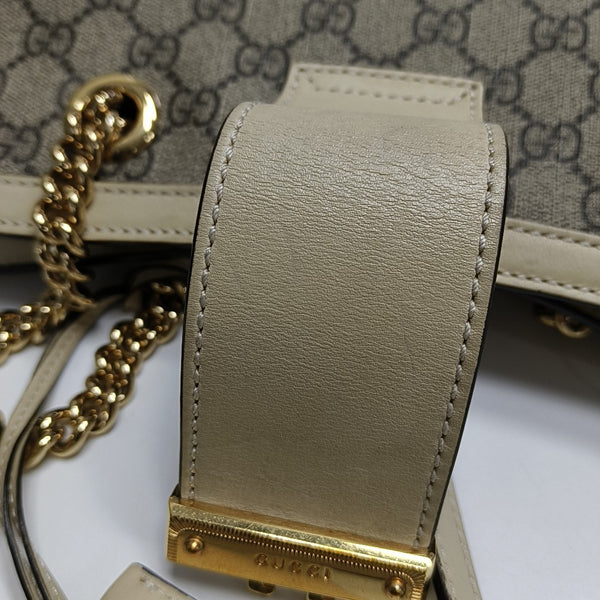 Padlock Small Monogram Coated Canvas Beige
