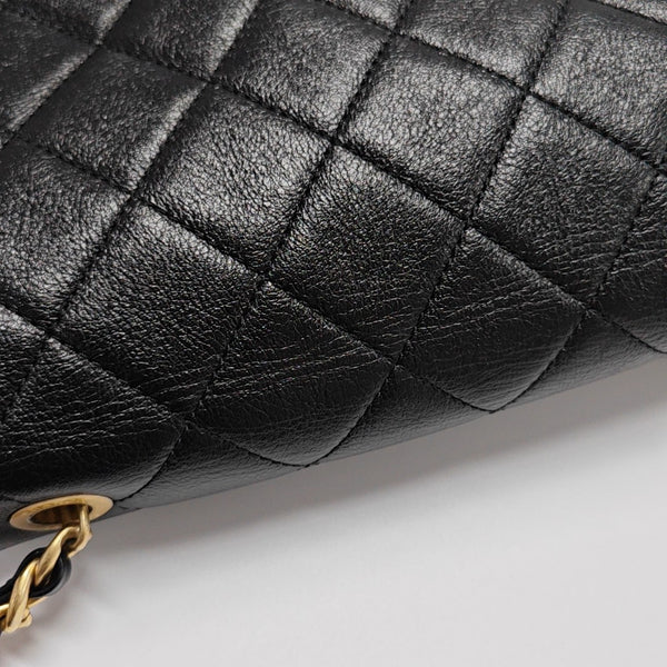 Quilted Calfskin Shoulder Bag Black