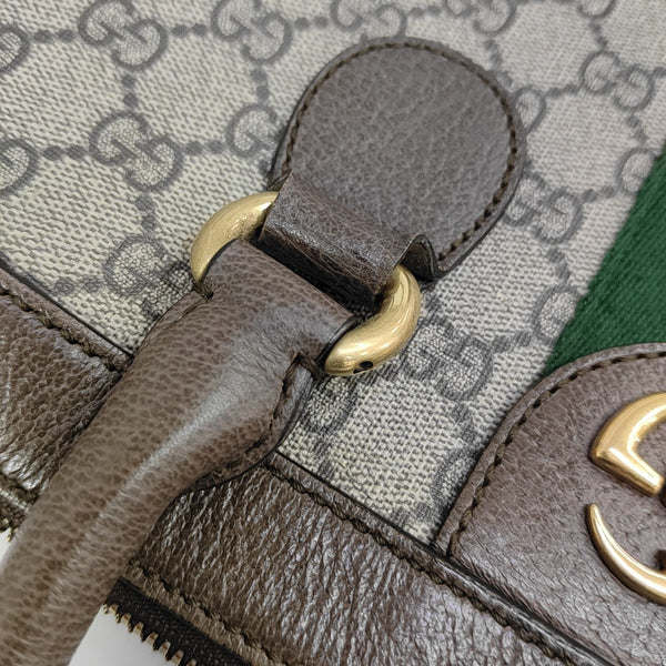 Ophidia Large Monogram Coated Canvas Beige