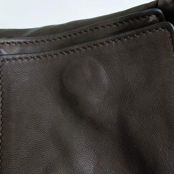 Lambskin Shoulder Bag Brown