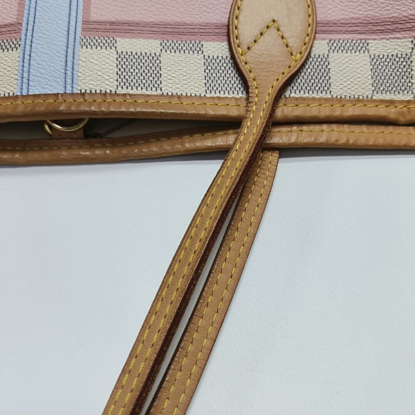 NEVERFULL MM Damier Azur Coated Canvas White