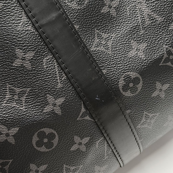 KEEPALL 55 Monogram Coated Canvas Black