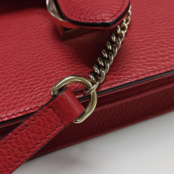 Interlocking G Small Calfskin Red