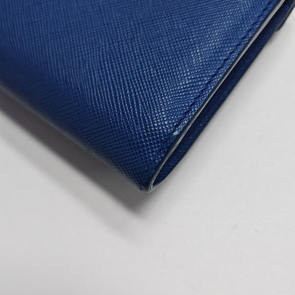 Envelope Wallet Saffiano Calfskin Blue