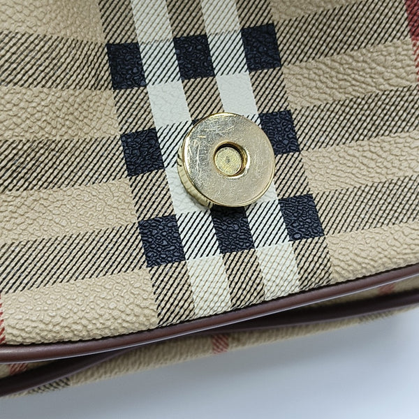 Coated Canvas Shoulder Bag Beige