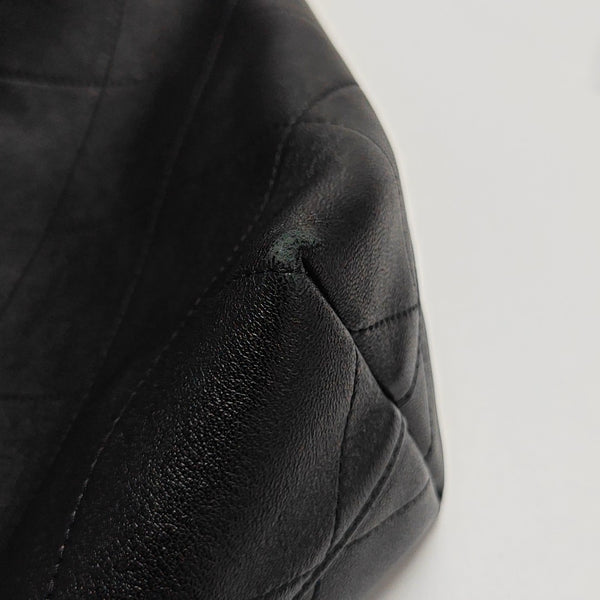 Quilted Lambskin Shoulder Bag Black