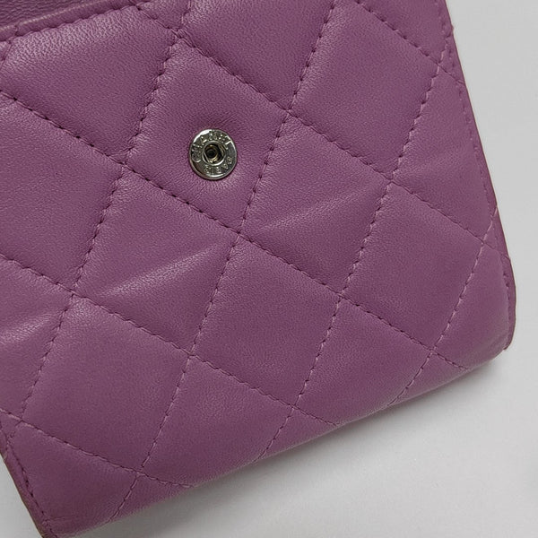 Quilted Lambskin Wallet Purple