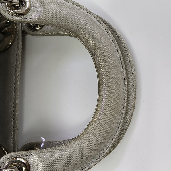 Lady Dior Mini Cannage Lambskin Silver