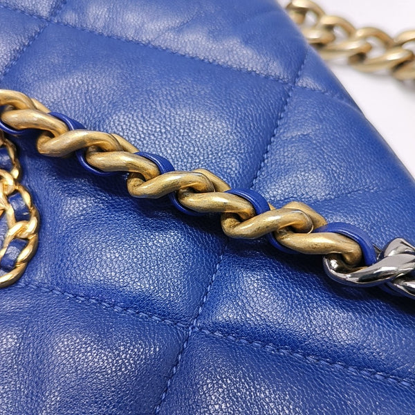 CHANEL 19 Large Quilted Lambskin Blue