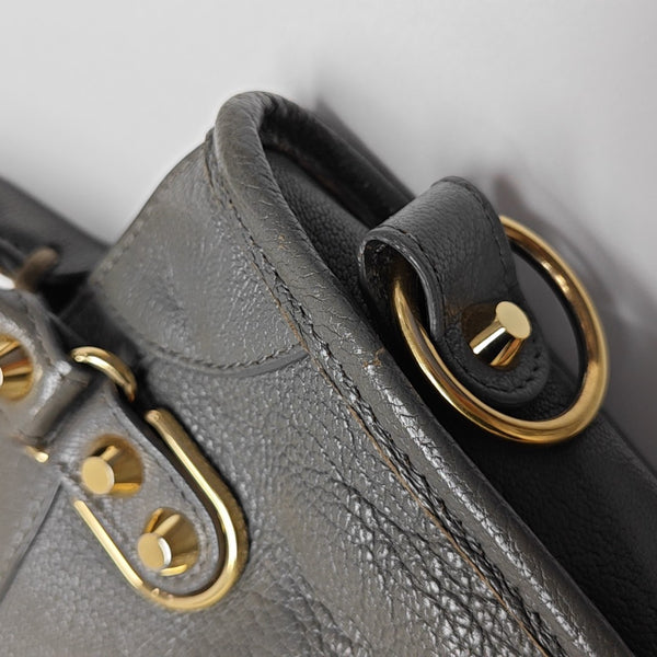 Classic Metallic Edge City Mini Lambskin Gray