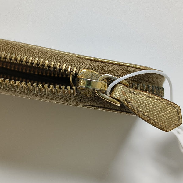 Saffiano Calfskin Wallet Gold