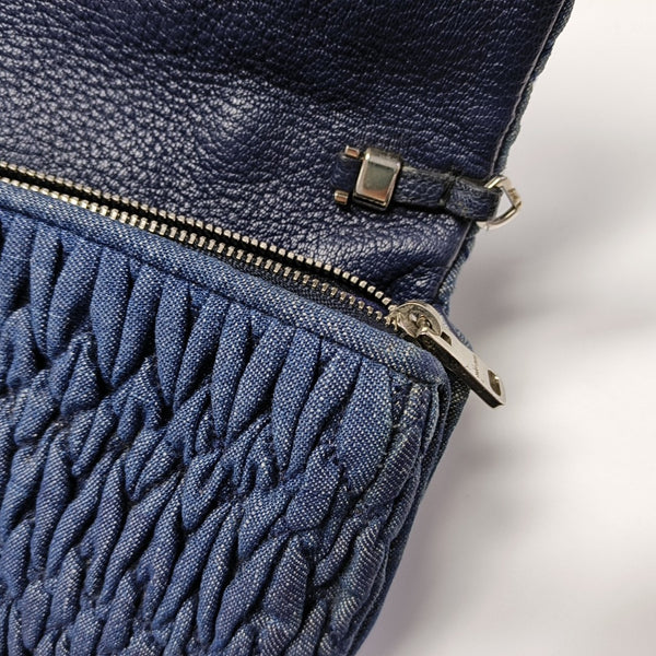 Crystal Quilted Denim Blue
