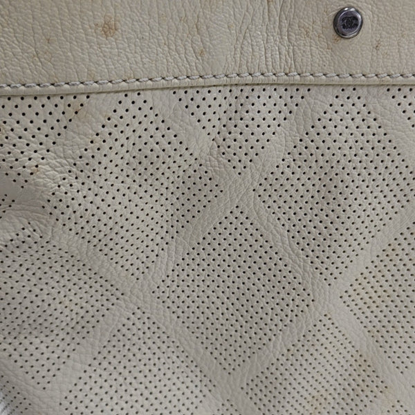 Quilted Lambskin Tote Bag White