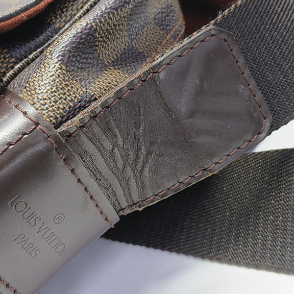 NAVIGLIO Damier Ebene Coated Canvas Brown