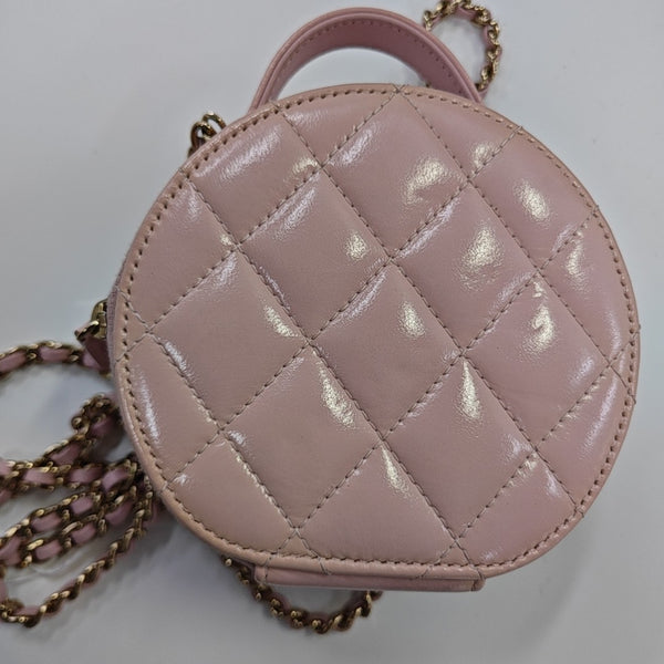ROUND Quilted Lambskin Pink