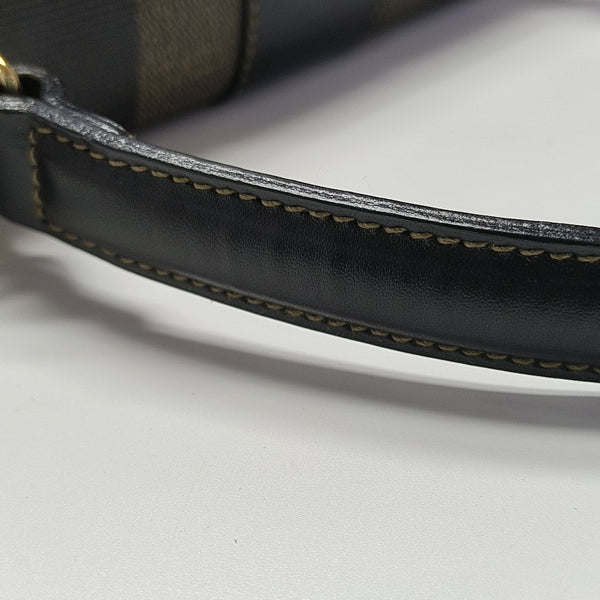 Coated Canvas Top Handle Bag Brown