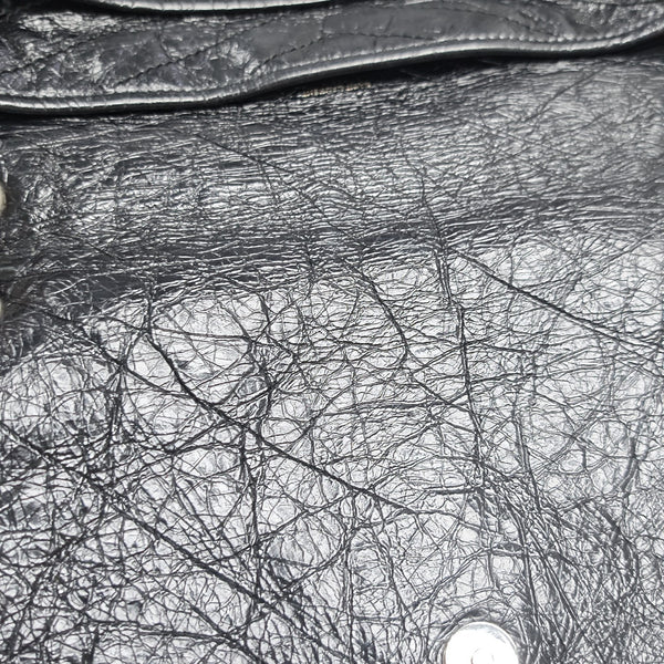 NIKI Large Chevron Calfskin Black