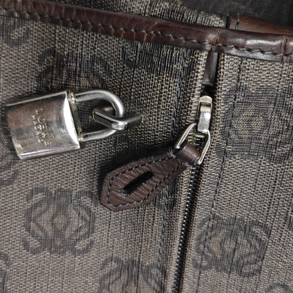 Coated Canvas Shoulder Bag Brown
