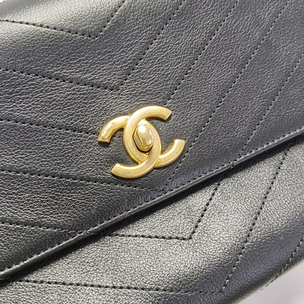 Quilted Calfskin Shoulder Bag Black