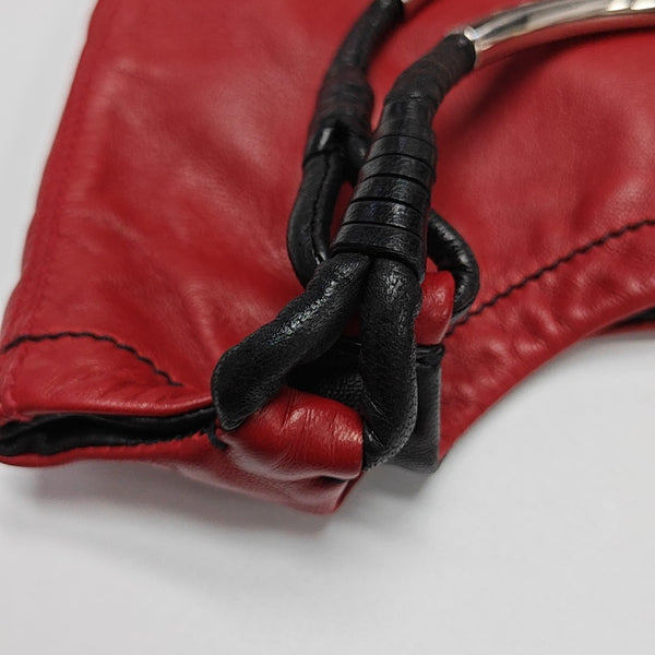 Lambskin Top Handle Bag Red