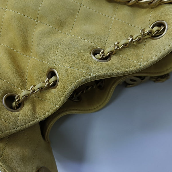 CHANEL 25 Quilted Suede Yellow