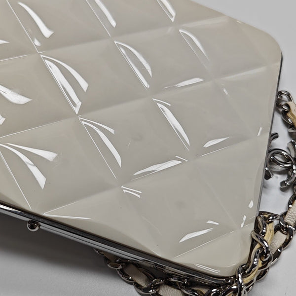 Quilted Lambskin Shoulder Bag White