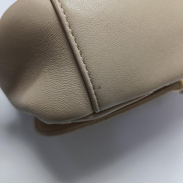 Quilted Lambskin Shoulder Bag Beige
