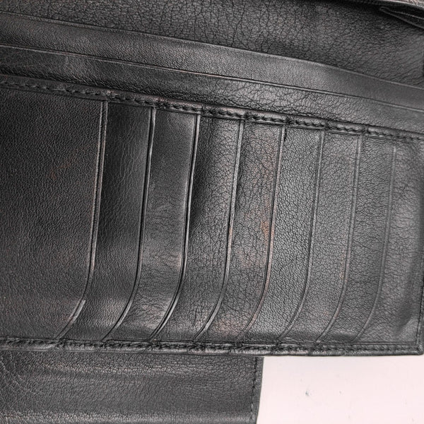 Gancio Calfskin Black Wallet