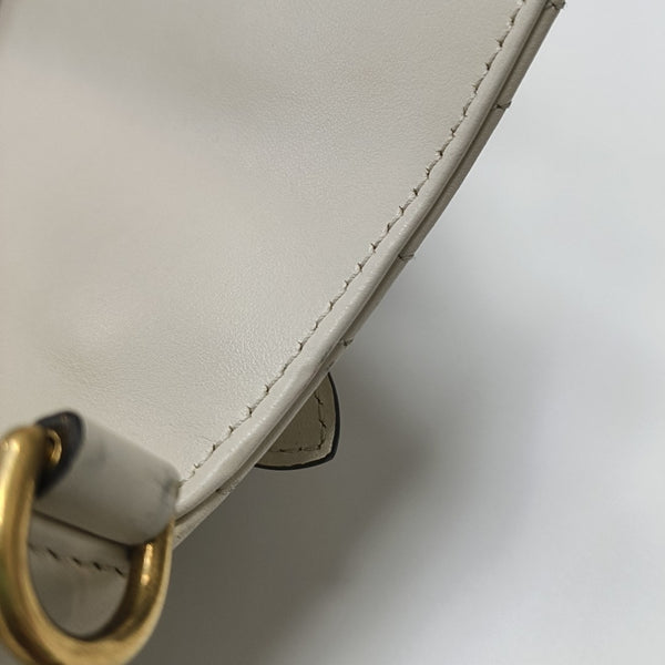 GG Marmont Mini Quilted Calfskin White