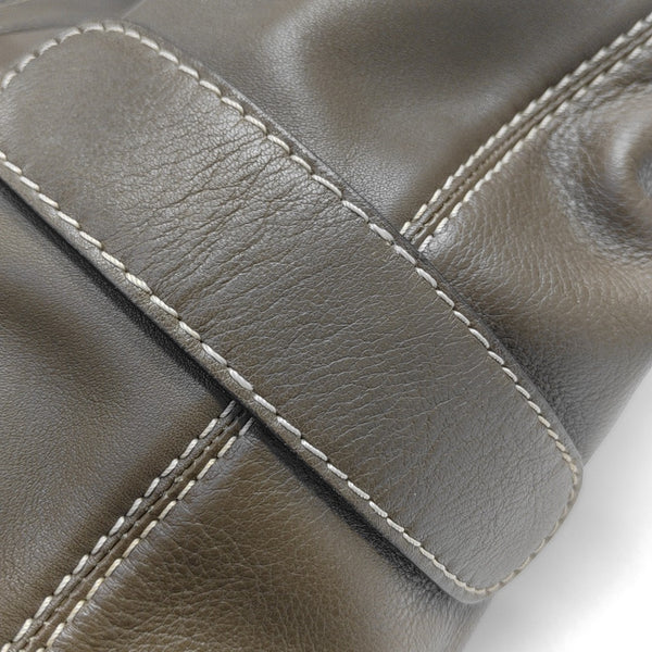 Calfskin Top Handle Bag Brown