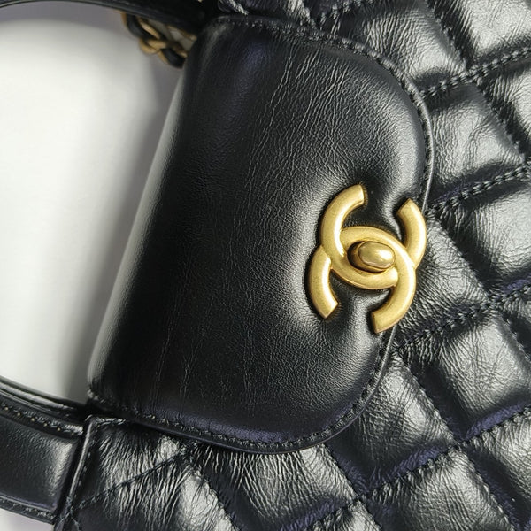 KELLY Mini Quilted Calfskin Black