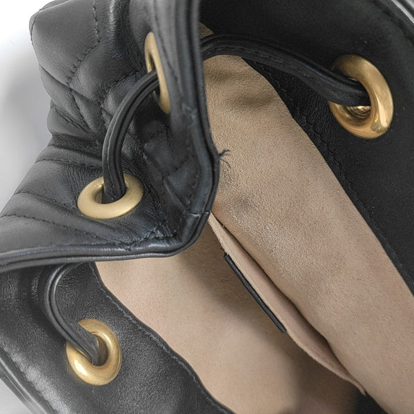 GG Marmont Super Mini Quilted Calfskin Black