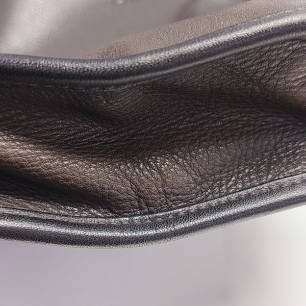 Calfskin Top Handle Bag Brown