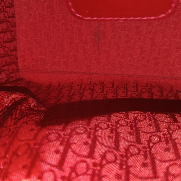 Lady Dior Medium Cannage Patent Leather Red