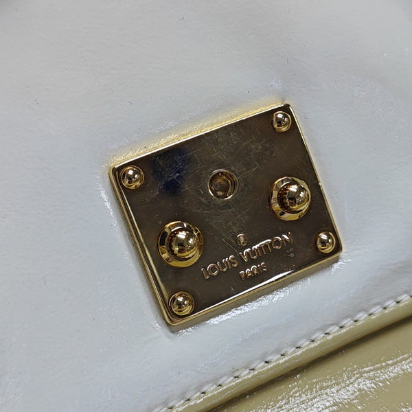 Patent Leather Top Handle Bag Yellow
